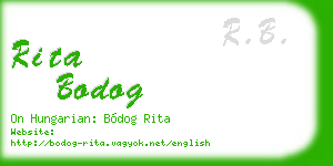 rita bodog business card